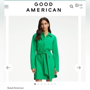 Good American Vibrant Green Long Sleeve Dress